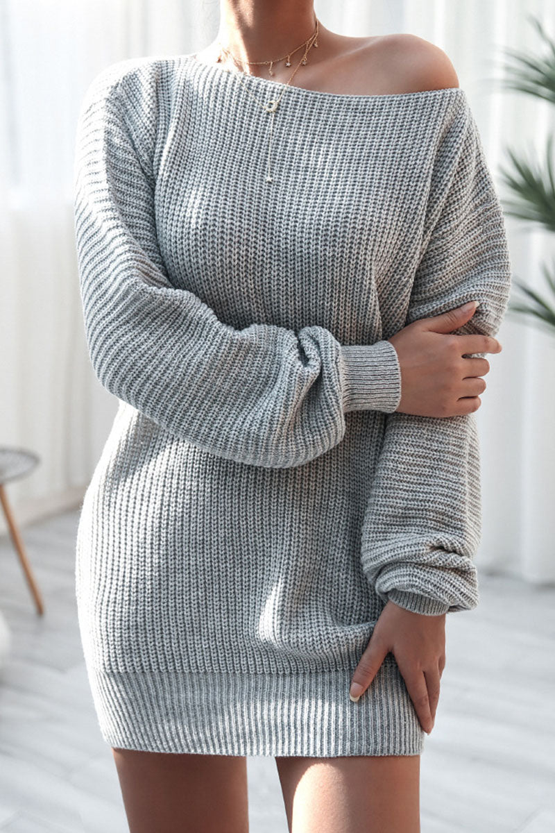 Fashion Casual Solid Bateau Neck Straight Dresses