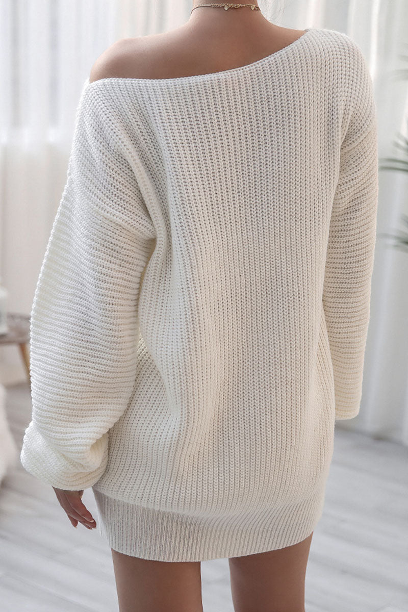 Fashion Casual Solid Bateau Neck Straight Dresses
