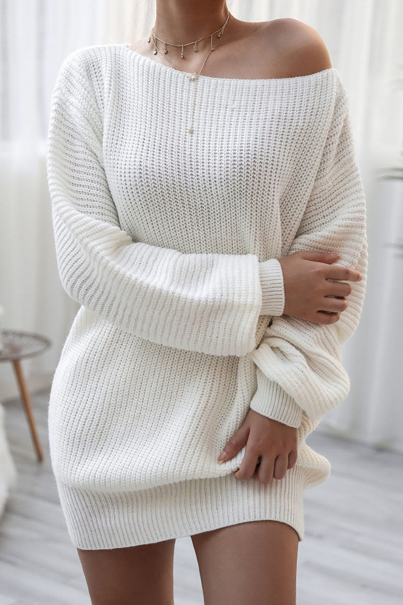 Fashion Casual Solid Bateau Neck Straight Dresses