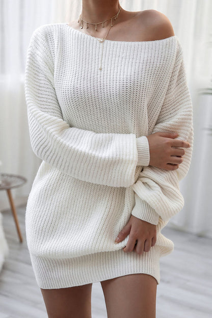 Fashion Casual Solid Bateau Neck Straight Dresses