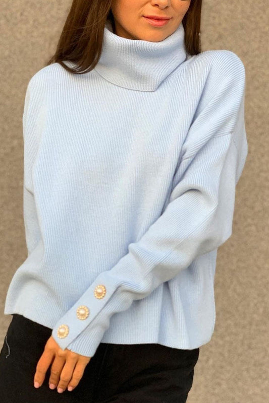 Casual Solid Patchwork Turndown Collar Tops(2 Colors)