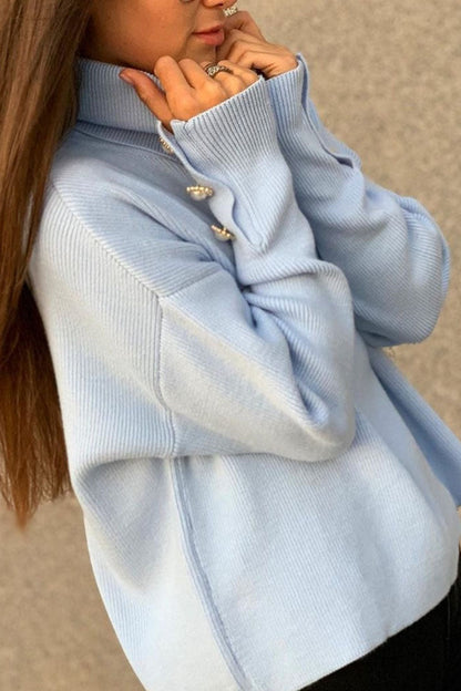 Casual Solid Patchwork Turndown Collar Tops(2 Colors)