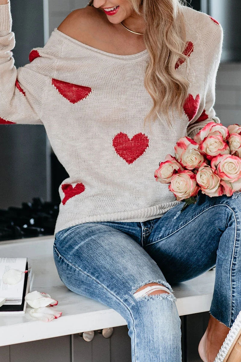 Casual Print Basic V Neck Mid Waist Sweater(5 Colors)