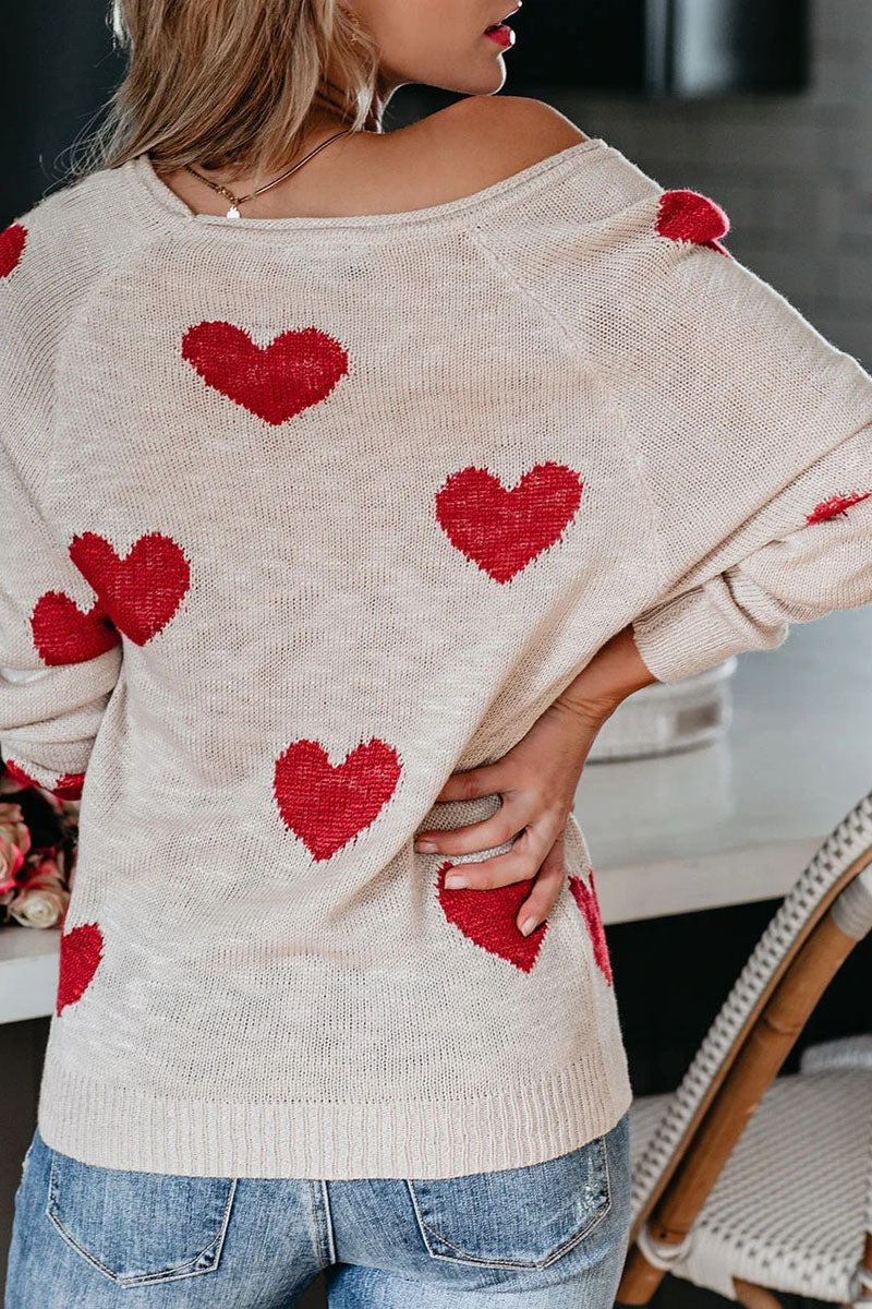 Casual Print Basic V Neck Mid Waist Sweater(5 Colors)