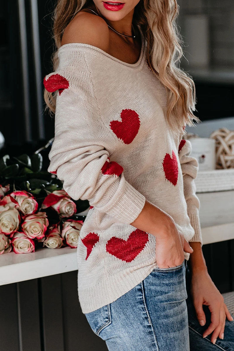 Casual Print Basic V Neck Mid Waist Sweater(5 Colors)