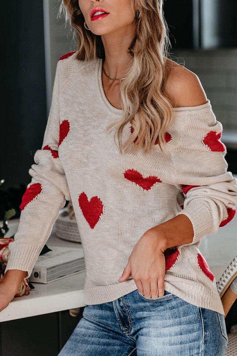 Casual Print Basic V Neck Mid Waist Sweater(5 Colors)