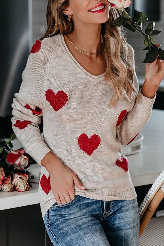 Casual Print Basic V Neck Mid Waist Sweater(5 Colors)