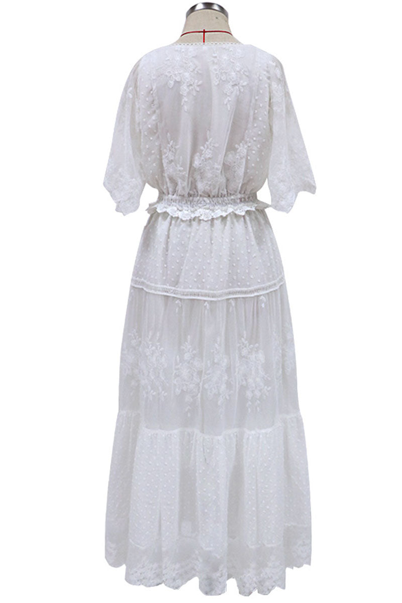 Fashion Sexy Solid Patchwork V Neck Princess Dresses