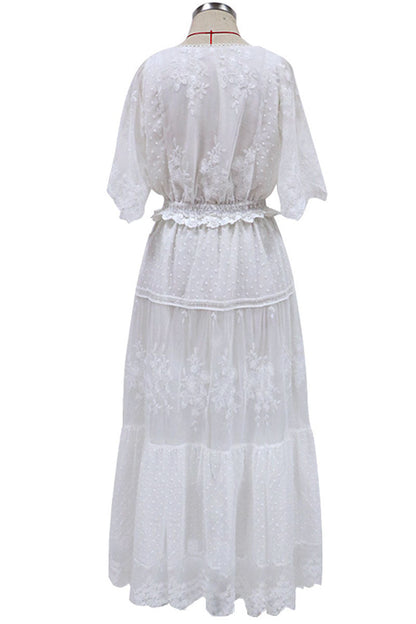 Fashion Sexy Solid Patchwork V Neck Princess Dresses