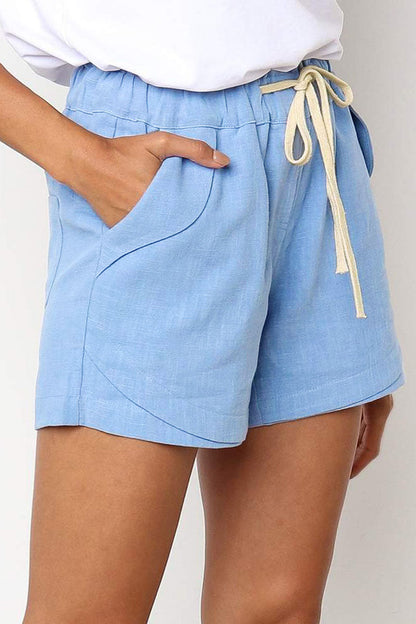 Casual Solid Pocket Loose High Waist Straight Bottoms(7 Colors)