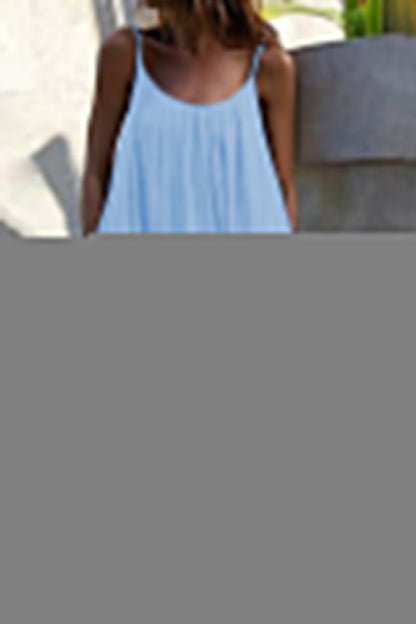 Fashion Casual Solid Split Joint Spaghetti Strap Princess Dresses