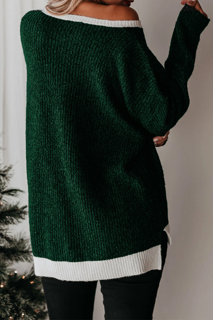 Casual Color Lump Split Joint O Neck Tops
