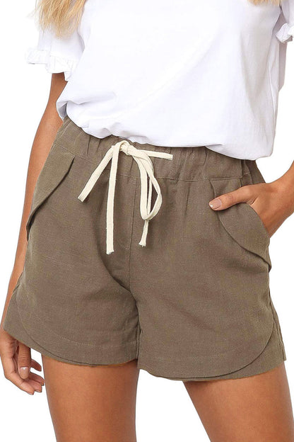 Casual Solid Pocket Loose High Waist Straight Bottoms(7 Colors)