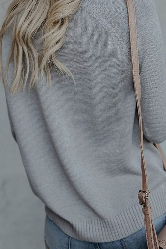 Casual Print Split Joint O Neck Tops Sweater
