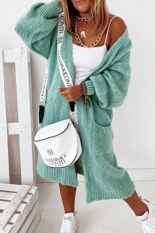 Casual Solid Pocket Tops Sweater(4 Colors)