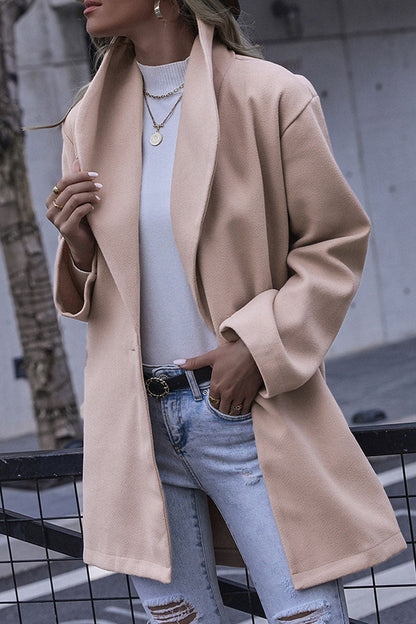 Fashion Casual Solid Patchwork Turndown Collar Outerwear