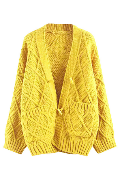 Casual Street Solid Patchwork V Neck Cardigans(5 Colors)
