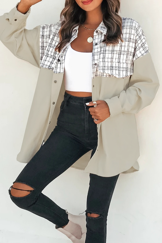 Casual Plaid Split Joint Buckle Outerwear