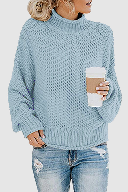 Casual Solid Patchwork Turtleneck Sweaters(11 Colors)