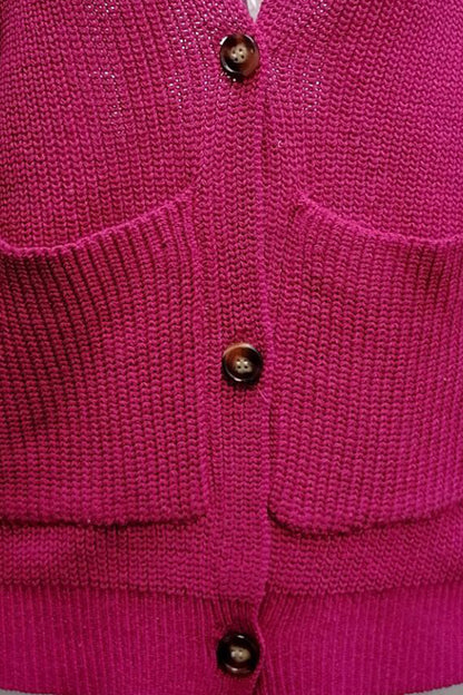 Casual Solid Pocket Buttons V Neck Sweaters(7 Colors)