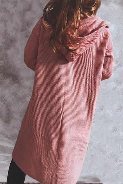 Casual Solid Buttons Basic Hooded Collar Outerwear Sweater(9 Colors)