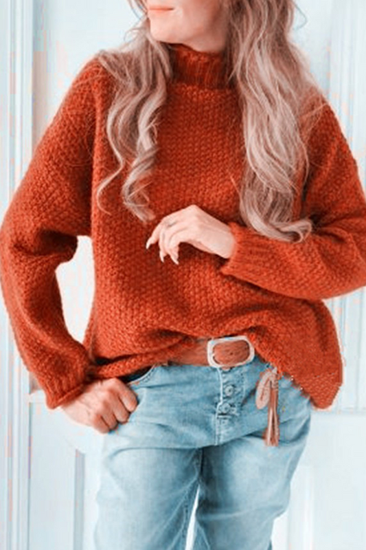 Casual Solid SBasic Half A Turtleneck Tops Sweater(4 Colors)