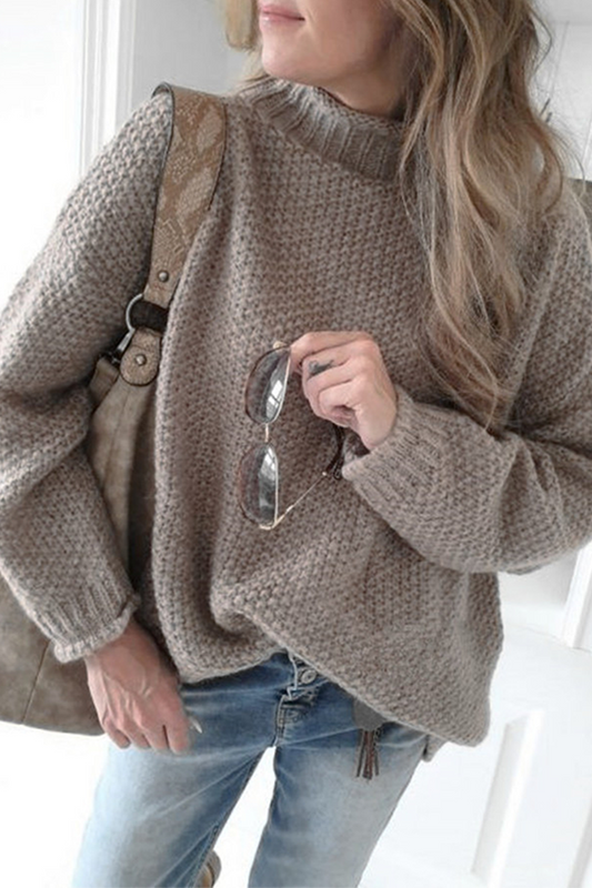 Casual Solid SBasic Half A Turtleneck Tops Sweater(4 Colors)