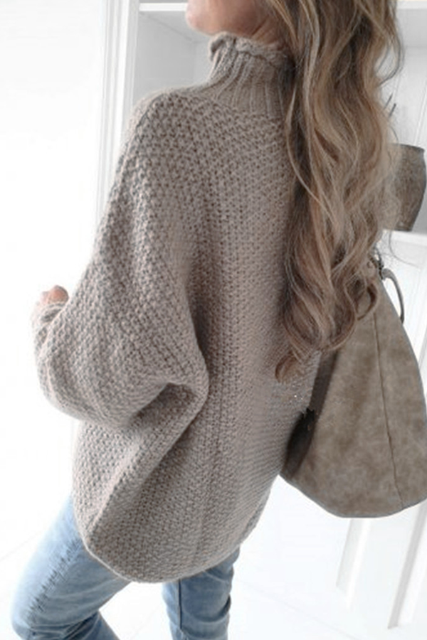 Casual Solid SBasic Half A Turtleneck Tops Sweater(4 Colors)