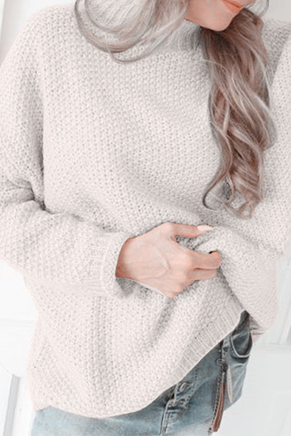 Casual Solid SBasic Half A Turtleneck Tops Sweater(4 Colors)