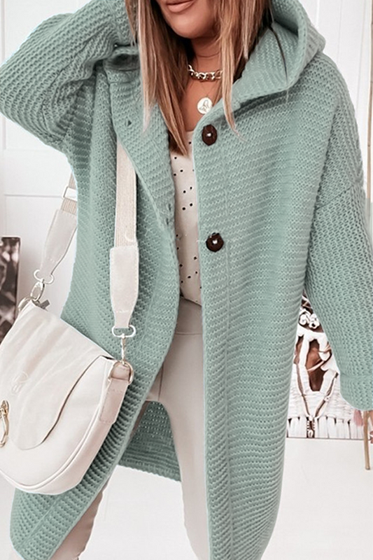 Casual Solid Patchwork Buckle Hooded Collar Outerwear(8 Colors)
