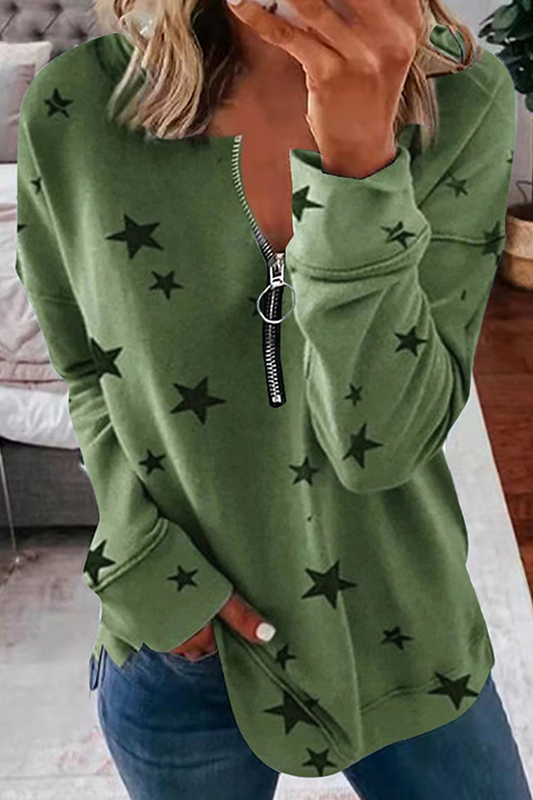 Casual The stars Patchwork Zipper Collar Hoodies(8 Colors)