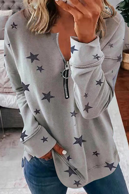 Casual The stars Patchwork Zipper Collar Hoodies(8 Colors)