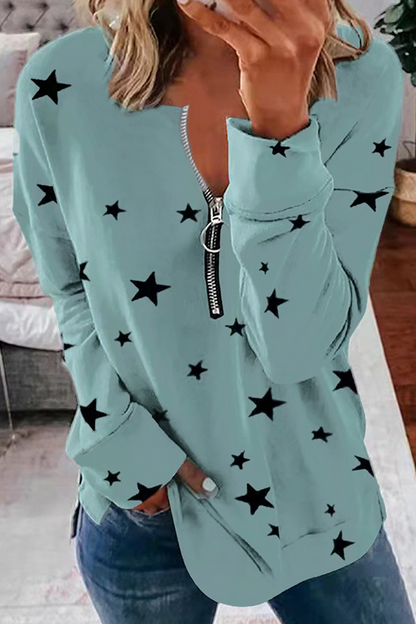 Casual The stars Patchwork Zipper Collar Hoodies(8 Colors)