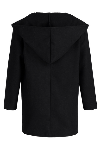 Casual Elegant Solid Patchwork Buttons Hooded Collar Outerwear(7 Colors)
