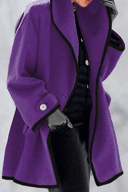 Fashion Casual Solid Patchwork Hooded Collar Outerwear