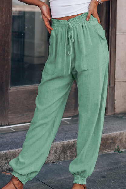 Casual Solid Harlan Mid Waist Harlan Solid Color Bottoms(6 Colors)