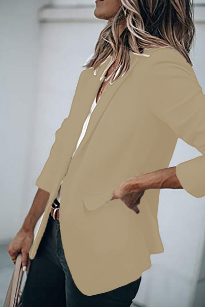 Fashion Solid Turndown Collar Outerwear(11 Colors)