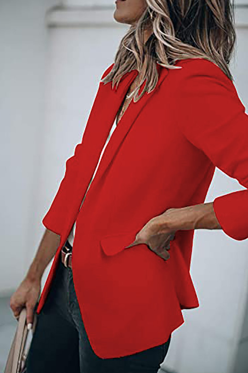 Fashion Solid Turndown Collar Outerwear(11 Colors)