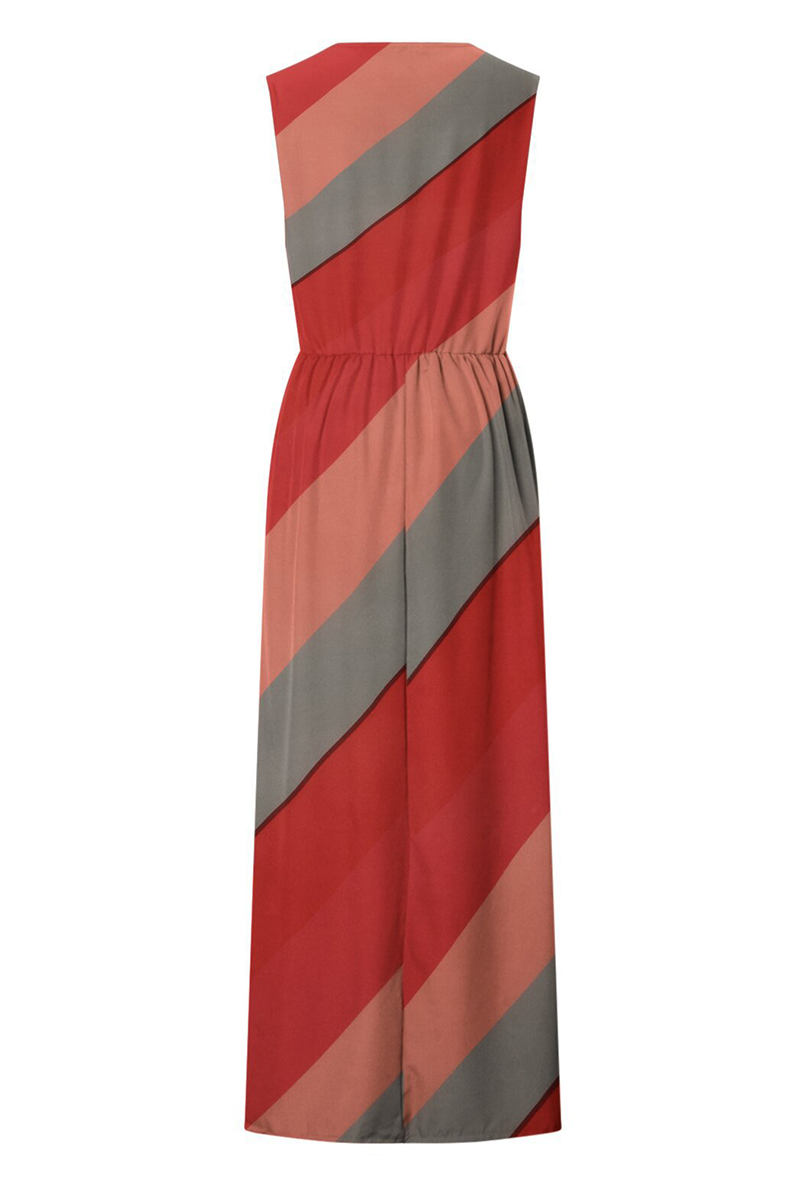 Fashion Print Split Joint O Neck Straight Dresses(3 colors)