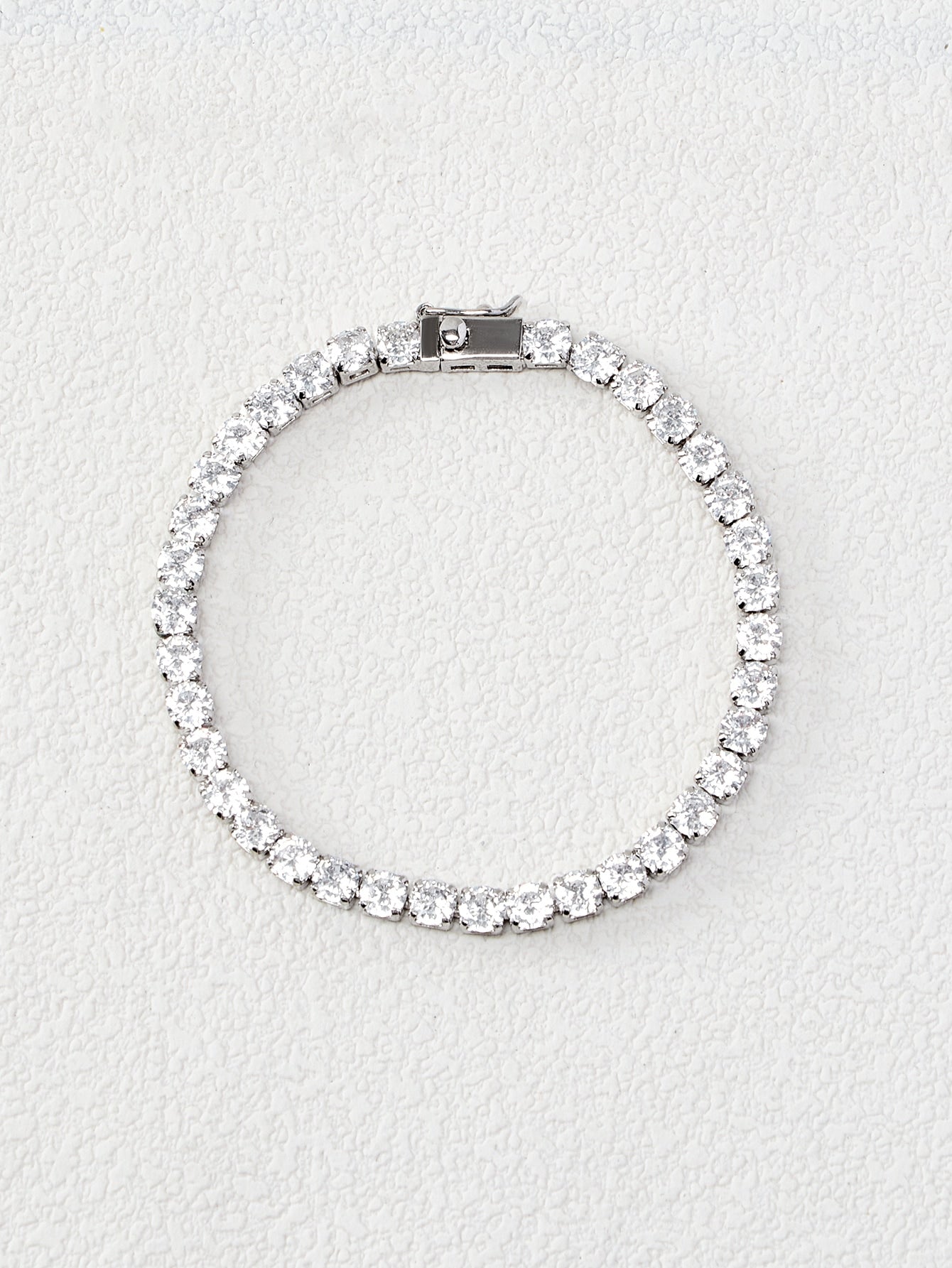 Cubic Zirconia Bracelet Silver Rhinestone Daily Wear