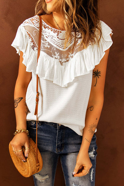 Casual Solid Flounce O Neck T-Shirts(8 Colors)