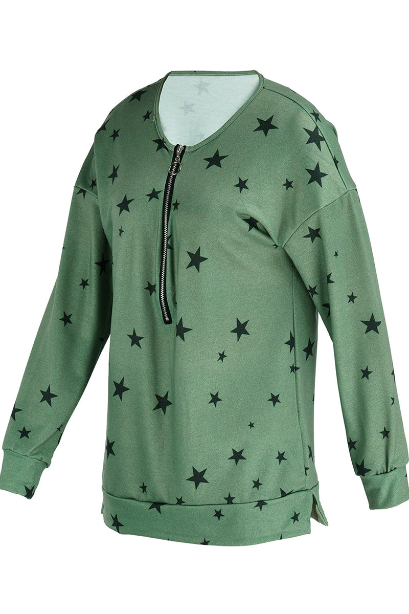 Casual The stars Patchwork Zipper Collar Hoodies(8 Colors)