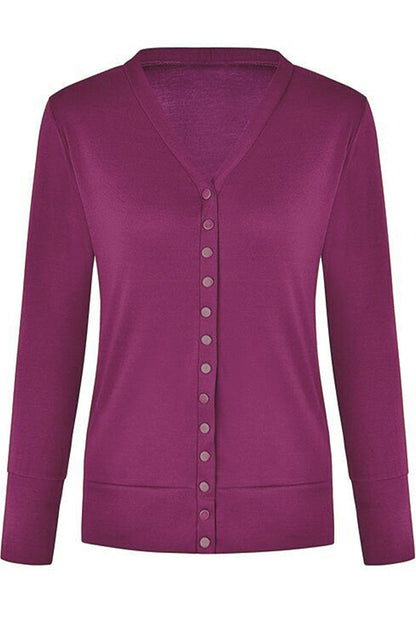 Casual Solid Buttons Solid Color Cardigan Collar Cardigans(11 Colors)