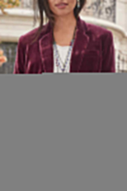 Street Solid Patchwork Pocket Turndown Collar Outerwear