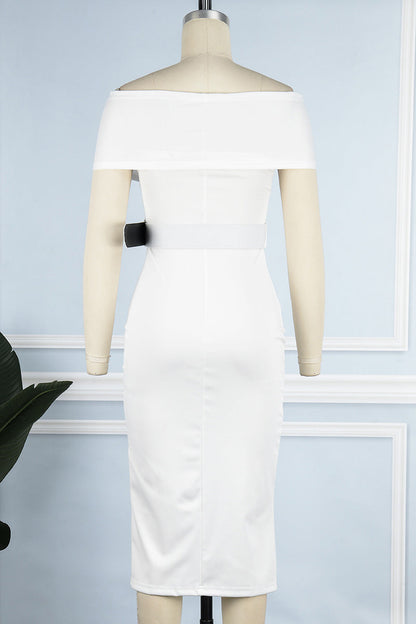 Sexy Elegant Solid With Belt V Neck One Step Skirt Dresses(8 Colors)