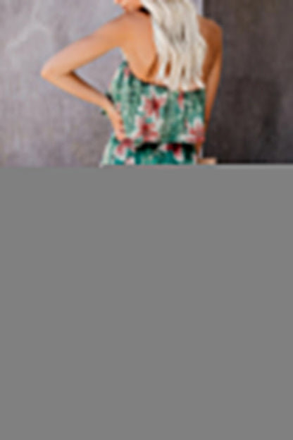 Sexy Vacation Floral Patchwork Strapless Irregular Dress Dresses