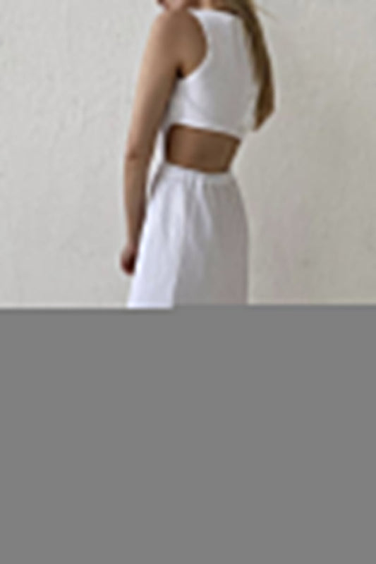 Casual Simplicity Solid Buckle O Neck Sleeveless Dress Dresses