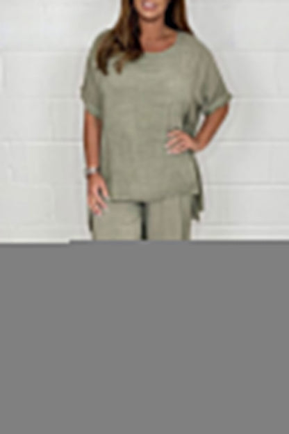 Casual Solid Fold Loose High Waist Wide Leg Solid Color Bottoms(9 Colors)