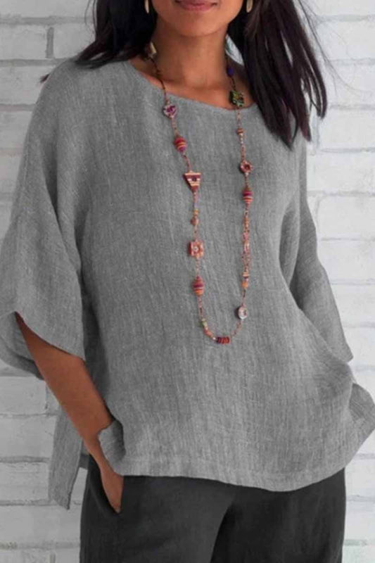 Casual Solid O Neck Shirts(5 Colors)