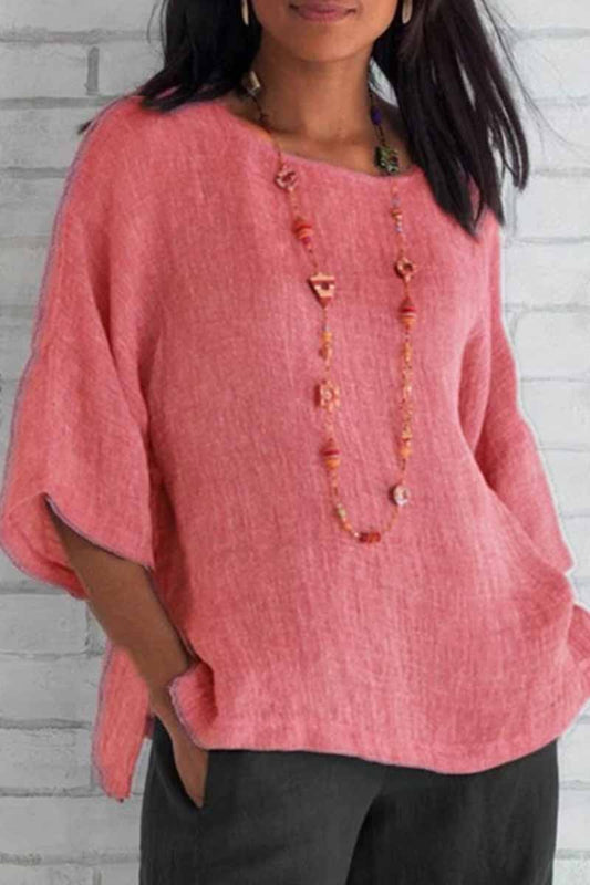Casual Solid O Neck Shirts(5 Colors)